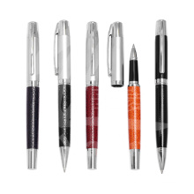 Promotion Stationery Pen Metal Leather Ball Pen Roller Pen